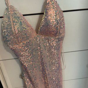 fashion nova mini pink sequin dress